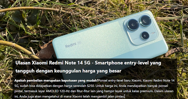 spesifikasi dan fitur Redmi Note 14s resmi di rilis